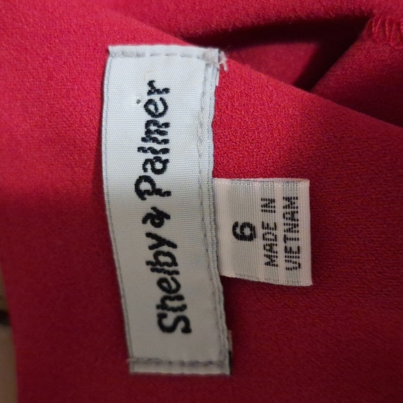 Beautiful Red Dress with Bell sleeves with Animal Print Buttons - Picture 5 of 5